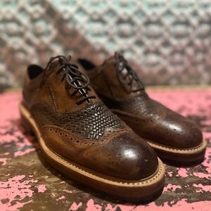 DONALD J PLINER Men’s Brown Leather Oxford shoes Sz 9